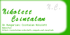 nikolett csintalan business card